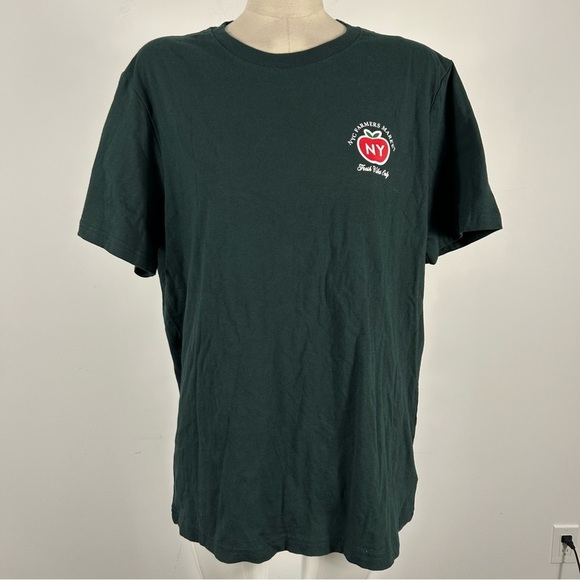 ❤️ NWT New York farmers market Men's Dark Green Graphic T-Shirt L - Picture 3 of 9